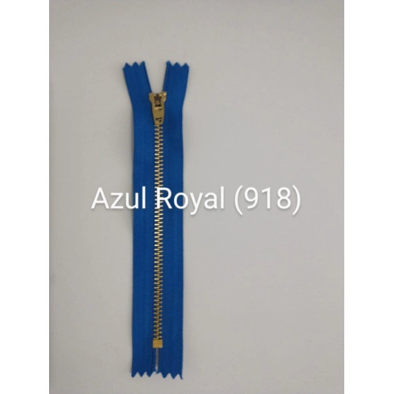 Zíper Metal Dourado Jeans - Cursor Automático - Azul Royal