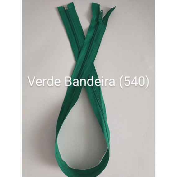 Zíper Separável Nylon – 5mm - Cursor Automático - Verde Bandeira