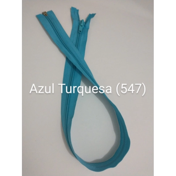 Zíper Separável Nylon – 5mm - Cursor Automático - Azul Turquesa