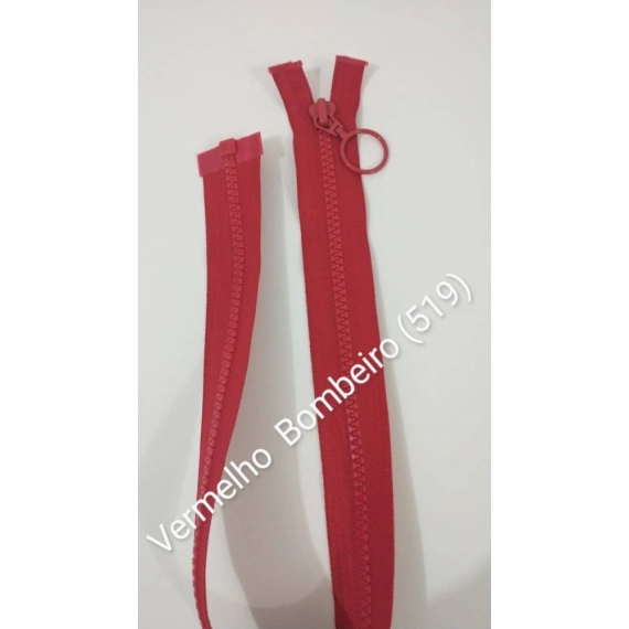 Zíper Vislon Separável 6mm - Cursor Argola - Vermelho Bombeiro