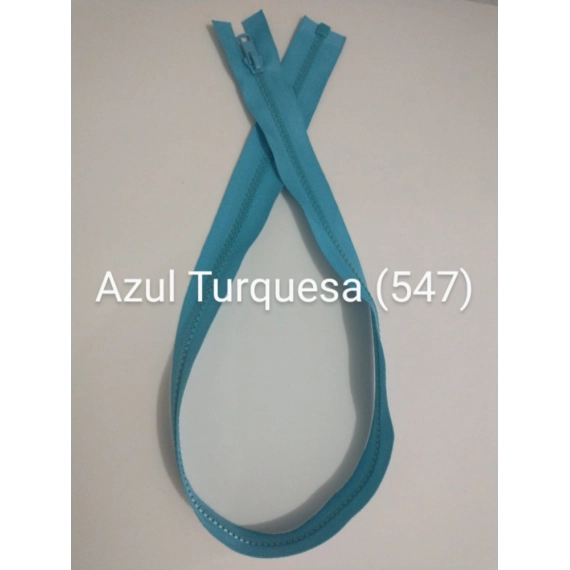 Zíper Vislon Separável 6mm - Cursor Automático - Azul Turquesa