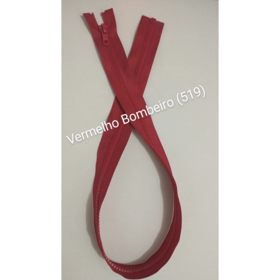 Zíper Vislon Separável 6mm - Cursor Automático - Vermelho Bombeiro