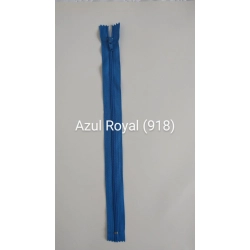 Zíper Nylon Fino Fixo - Cursor Automático - Azul Royal