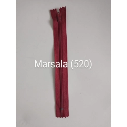 Zíper Nylon Fino Fixo - Cursor Automático - Marsala